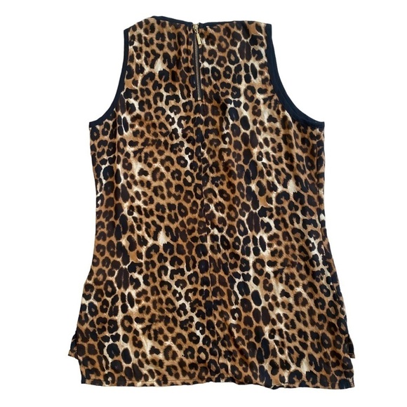Express Sleeveless Brown Black Cheetah Animal Print Blouse XS - Picture 5 of 11